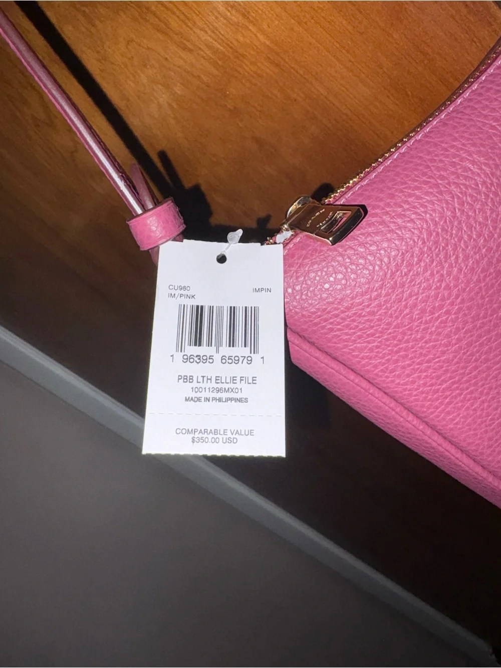 Coach Ellie File Bag Crossbody Pink Leather NWT CU960